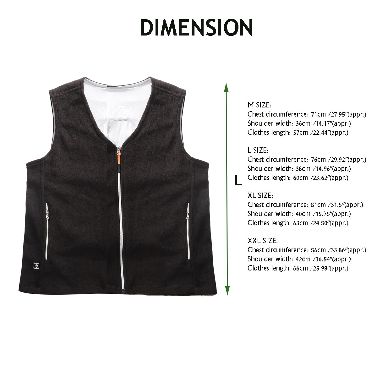 USB Heated Vest Winter Jacket for Men & Women - Indoor/Outdoor Warmth