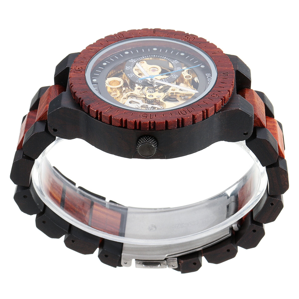 Men Wooden Luminous Hand Wristwatches Mechanical Watch