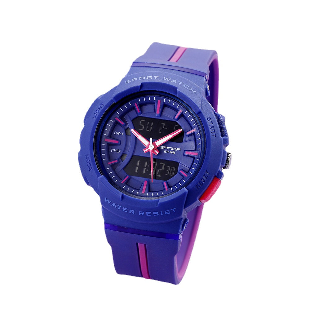 Freash Color Fashion Style Luminous Display Shockproof Dual Display Digital Watch