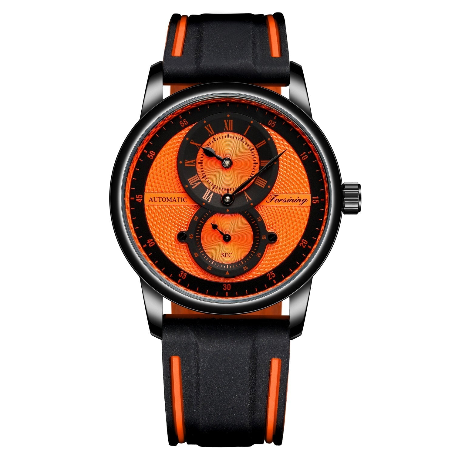 Fashion Men Automatic Watch Creative Dial Leather Strap Mechanical Watch