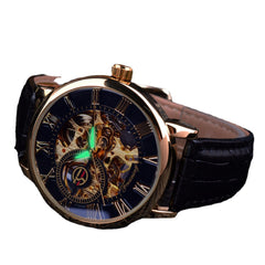 3D Hollow Engraving Design Luminous Display Fashion Men Automatic Mechanical Watch