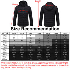 Electric Heating USB Abdomen Back Intelligent Winter Hooded Heated Coat Jacket Temperature Control