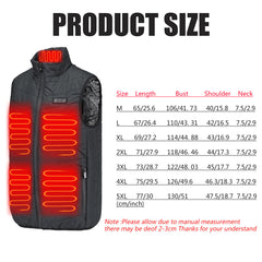 Unisex USB Heated Vest with 11 Zones - Winter Warm Jacket for Skiing