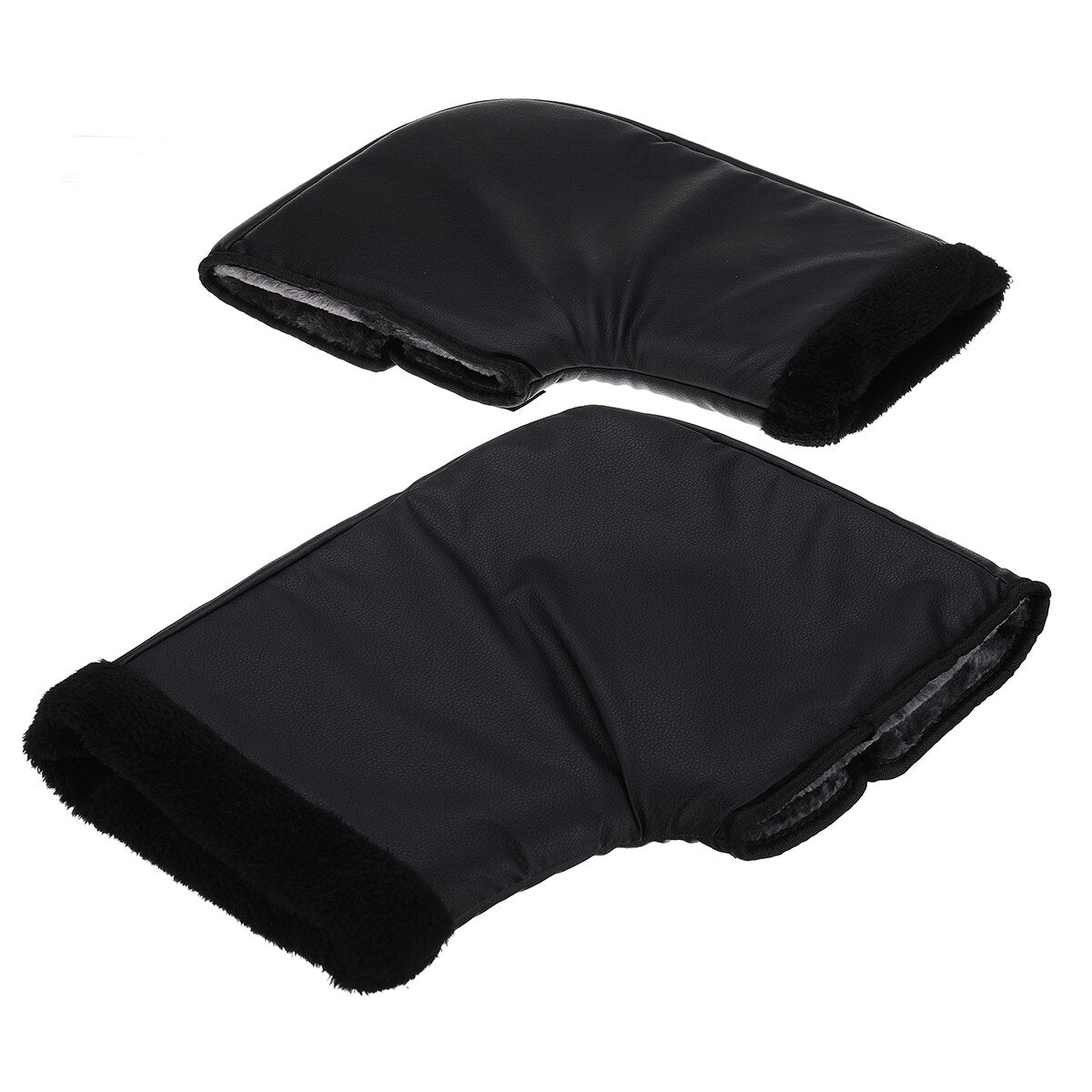 Waterproof Black Motorcycle Handlebar Muffs - Winter Warm Protective Gloves