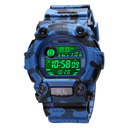 Chronograph Sport Men Wristwatch Luminous Display Waterproof LED Digital Watch