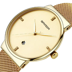 Men's Fashion Quartz Watch with Simple Dial & Stainless Steel Strap