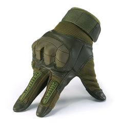 Tactical Touch Screen Full Finger Gloves with Hard Knuckle for Airsoft & Outdoor Use - 3 Colors