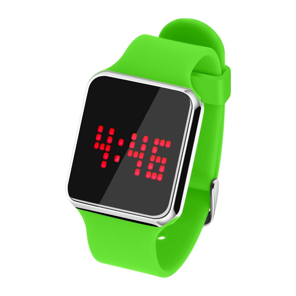 Dynamic LED Screen Alarm Calendar 12/24 Hour Luminous Waterproof Silicone Strap Digital Watch