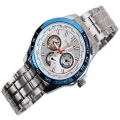 Stainless Steel Band Quartz Analog Men Wrist Watch