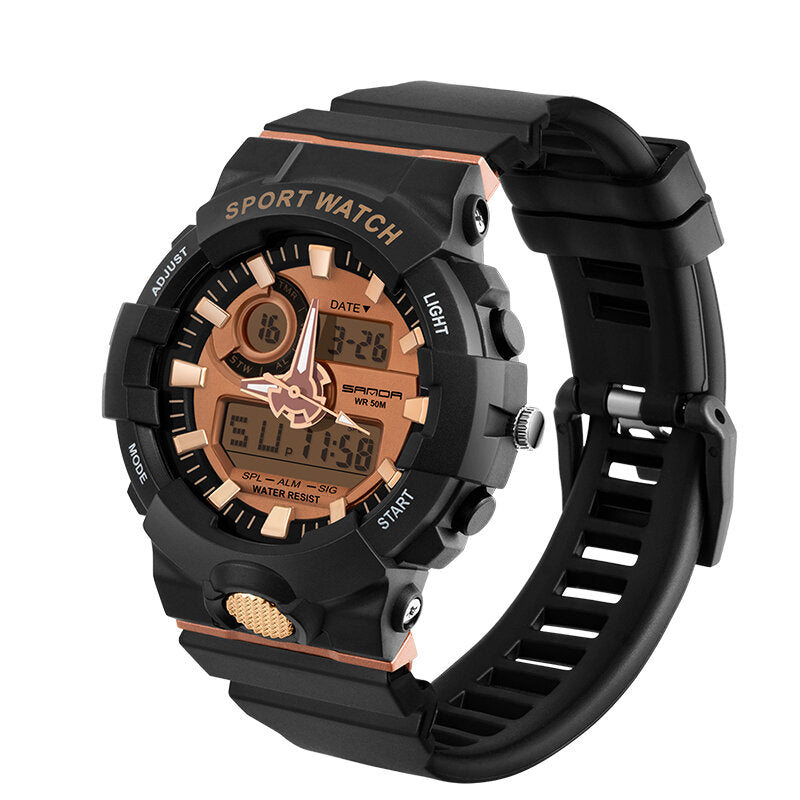 Fashion Alarm Clock Luminous Display Shockproof Couple Dual Display Digital Watch