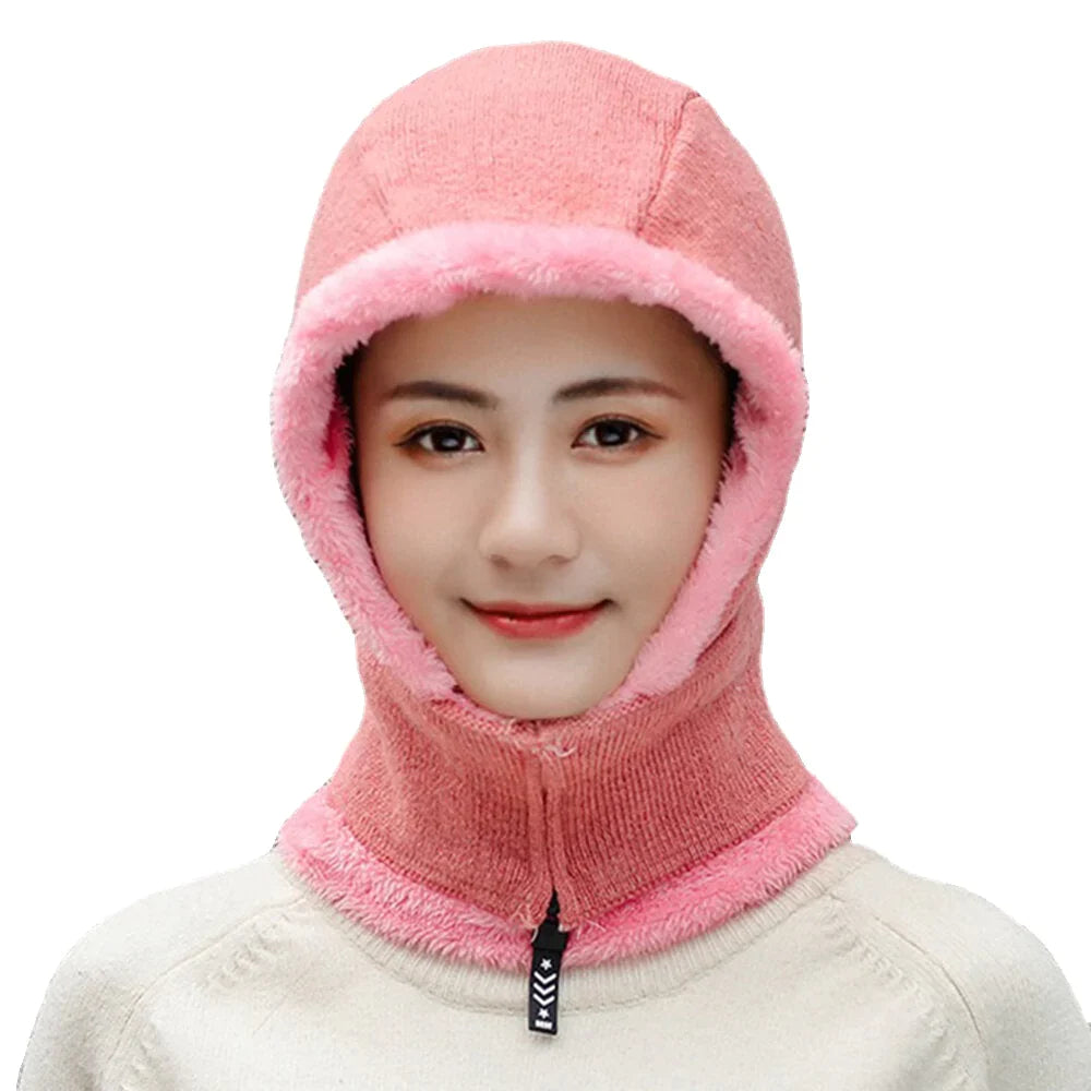 Unisex Wool Velvet Warm Windproof Neck & Face Protection Knitted Riding Hat