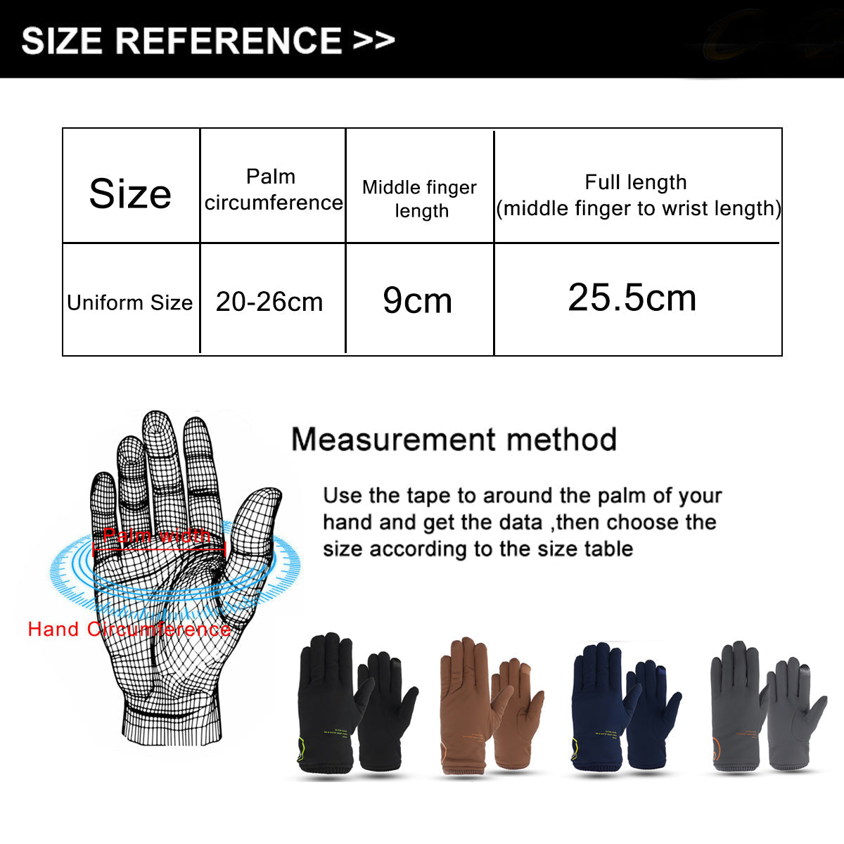 Men's Windproof Thermal Touchscreen Gloves for Winter Driving & Skiing