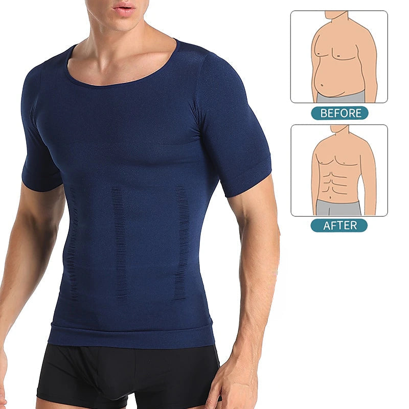 Men's Body Toning Shirt: Posture Corrective, Slimming, Fat Burning Compression Top