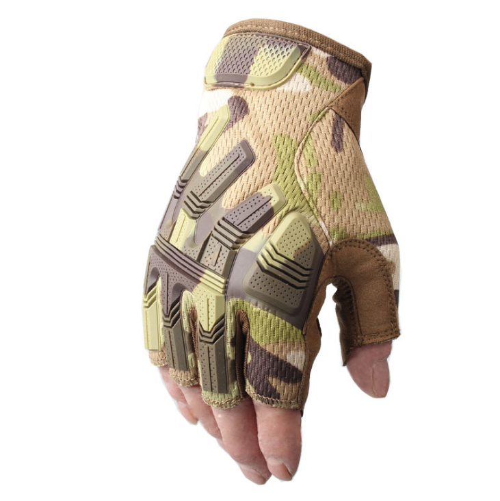 Anti-Skid Tactical Half Finger Gloves for Motorcycle, Cycling, Hiking, Shooting - Military Safety Gear