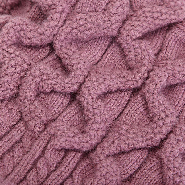 Womens Winter Warm Crochet Knitted Wool Beanie Hat Pompom Ball Ski Cap