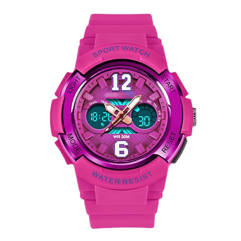 Calendar Luminous Display Fashion Design Children Watch Dual Display Digital Watch for Kids