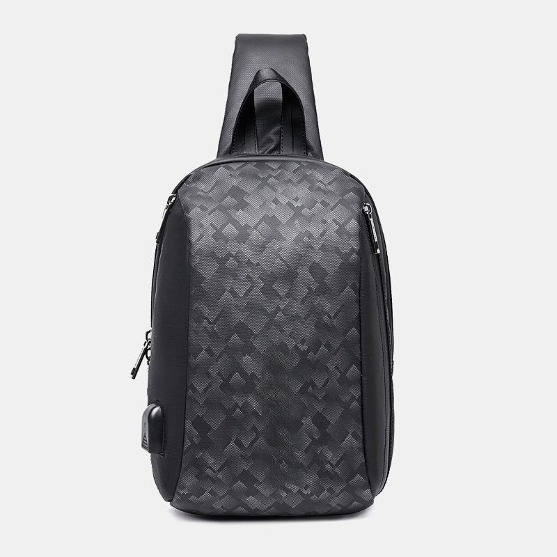 Men's Casual Crossbody Bag with USB Charging Port
