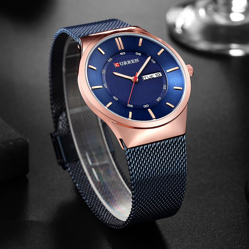 Ultra Thin Casual Style Quartz Watch Date Week Display Waterproof Men Watch