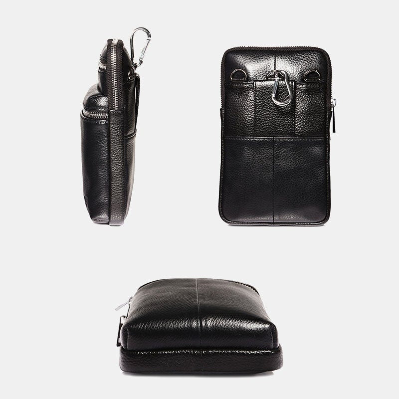 Men's Genuine Leather Crossbody Belt Bag - Casual Shoulder Style