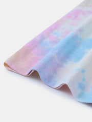 Women's Tie Dye Pajama Set - Short Sleeve, O-Neck, Soft Summer Sleepwear, 2-Piece