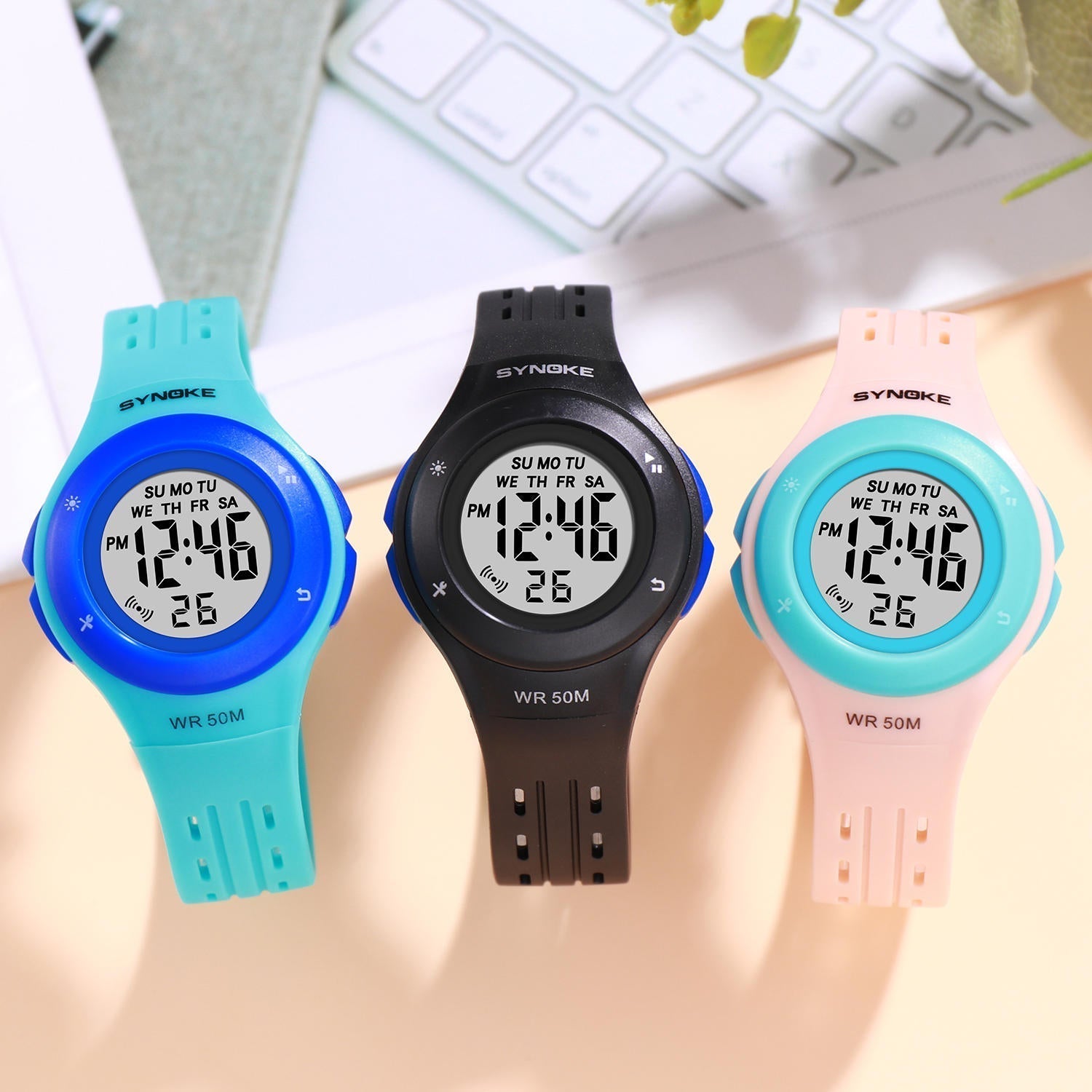 Sport Kids Watch Luminous Week Display Chronograph Alarm Waterproof LED Children Digital Watch