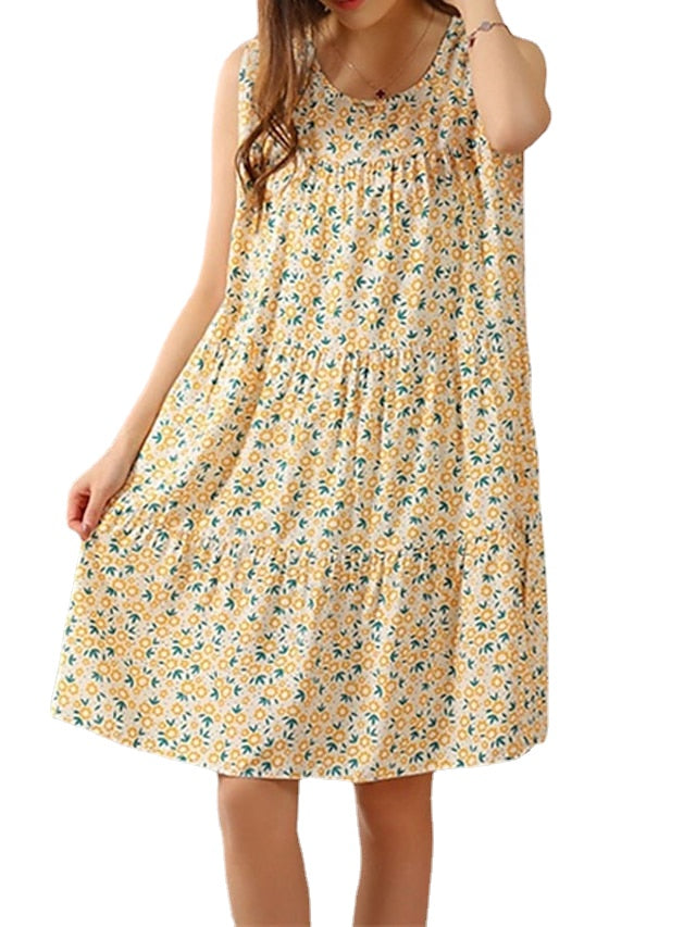 Women's Pajamas Nightgown Flower Fashion Simple Comfort Home Daily Bed Cotton Breathable Gift