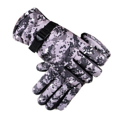 Camouflage Windproof Skiing & Cycling Gloves - Warm, Durable for Motorcycle & Bike