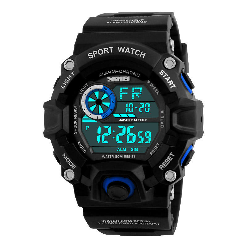 Digital Watch Fashion Multi-funcional Sports Chronograph 50M Waterproof Men Wrist Watch