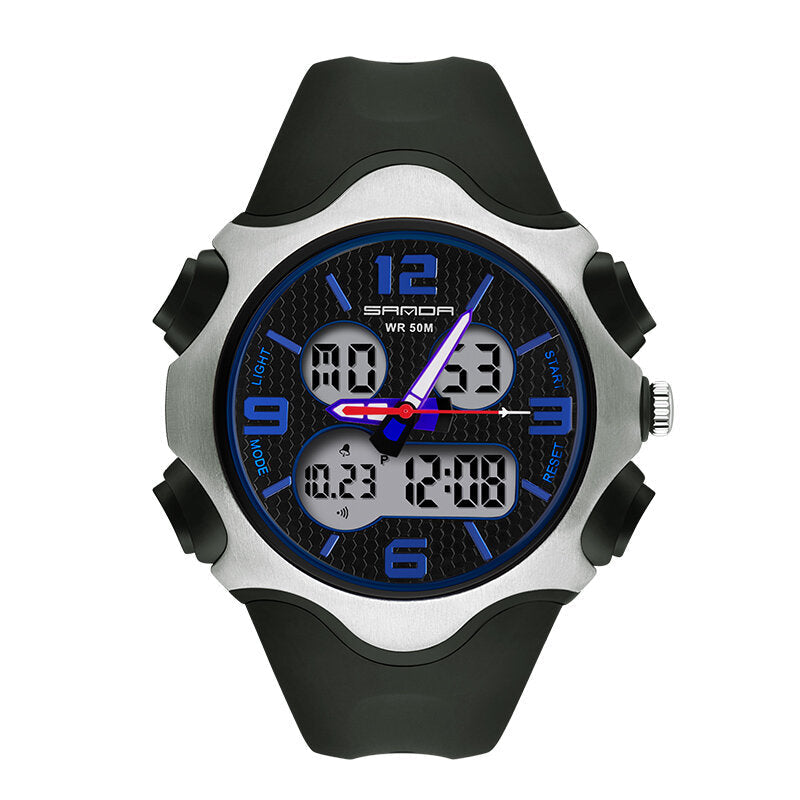 12/24 hours Stopwatch Timing Luminous Display Waterproof Men Dual Display Digital Watch