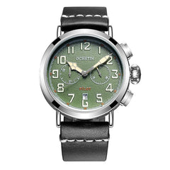 Men's Casual Leather Strap Quartz Watch - Elegant Style