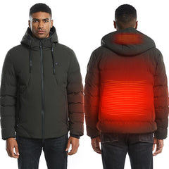 USB Heated Jacket for Warmth: Intelligent Heating, Hooded, Ideal for Work, Motorcycle, Skiing, Riding
