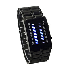 Binary LED Display Men Business Luminous Waterproof Electronic Digital Watches