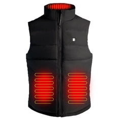 Men's Graphene Heated Vest - USB Smart Thermostatic Winter Jacket with 4 Heating Zones