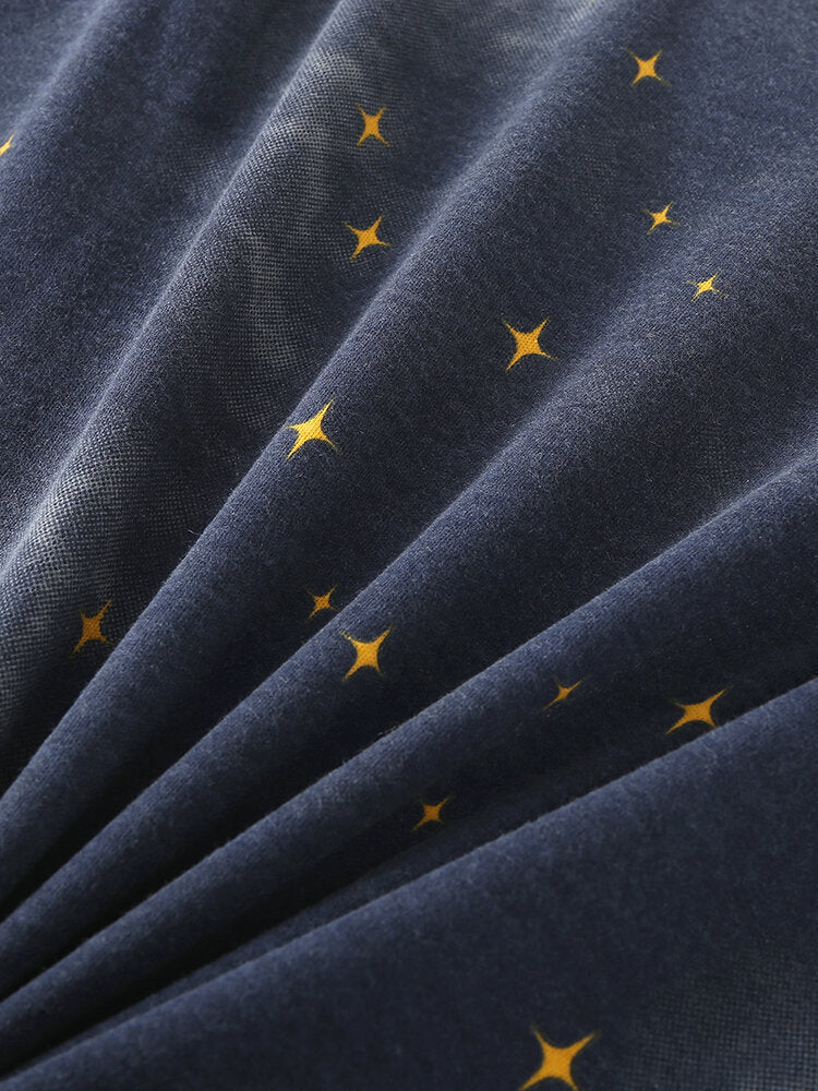 Women's Polar Bear & Starry Sky Pajama Set - Pullover Top & Elastic Waist Pants with Pockets