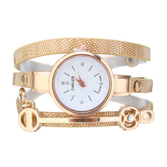 PU Leather Strap Simple Crystal Dial Women Watch Ladies Dress Quartz Watch