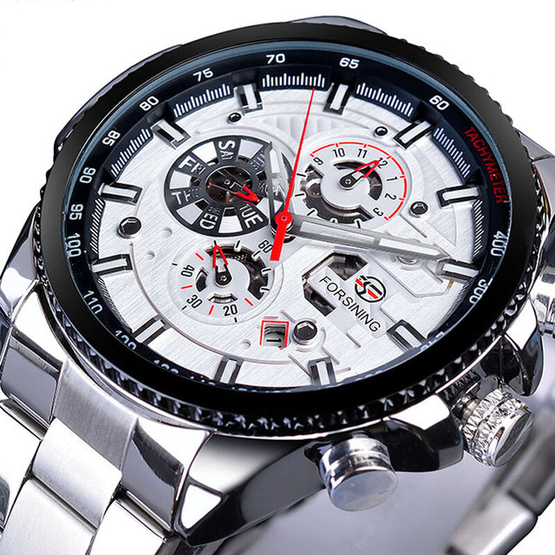 Fashion Men Watch Luminous Week Month Display Automatic Mechanical Watch