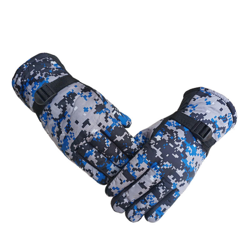 Camouflage Windproof Skiing & Cycling Gloves - Warm, Durable for Motorcycle & Bike