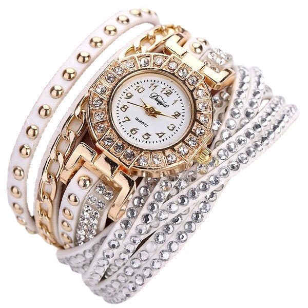 Luxury Nation Style  Crystal Gold Bracelet Watch Ladies Vintage Quartz Wirstwatches