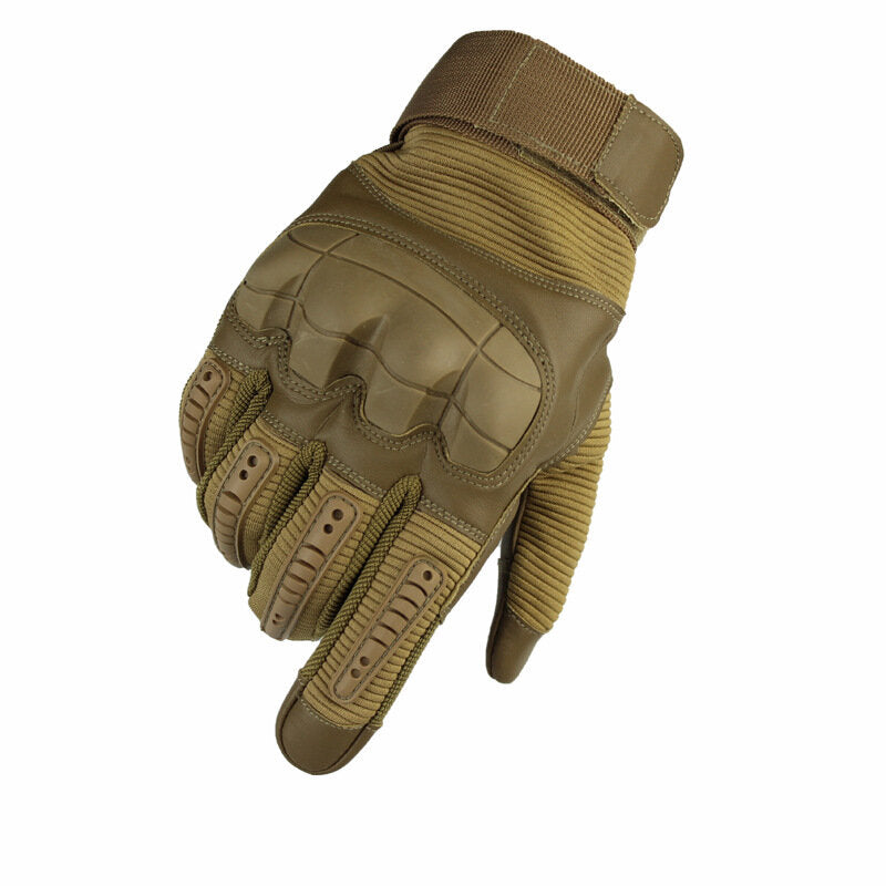 Tactical Touch Screen Full Finger Gloves with Hard Knuckle for Airsoft & Outdoor Use - 3 Colors