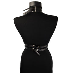 Women Faux Leather Top Body Harness Bra Waist Belt Strap Corset Bustiers