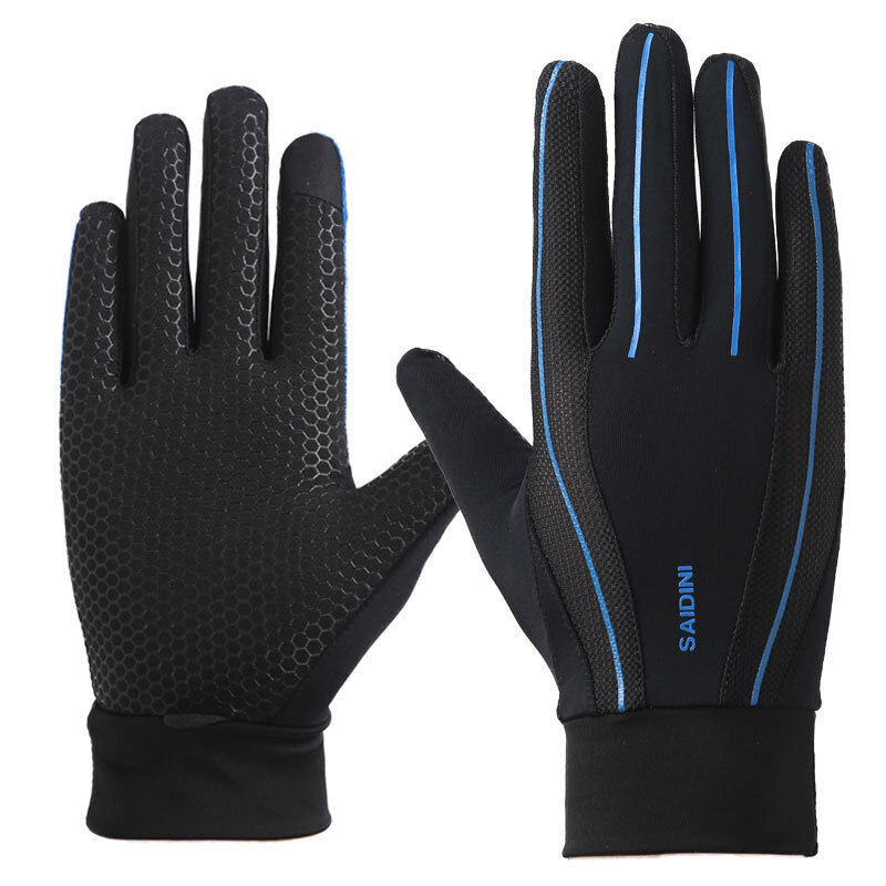 Men's Non-Slip Touchscreen Silicone Riding Gloves - Windproof, Full Finger