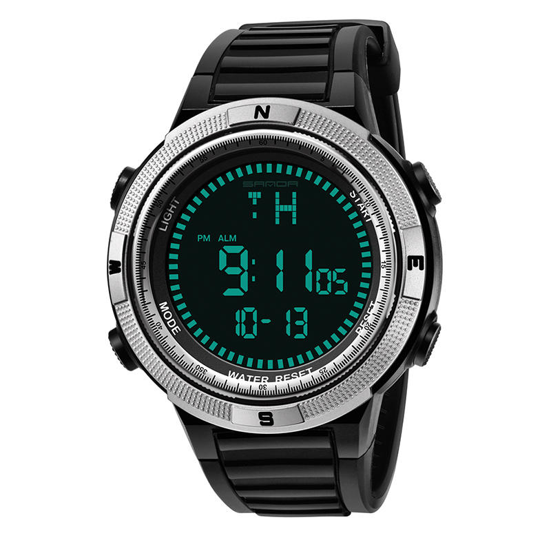 Digital Watch Men Fashion Silicone Strap Calendar Luminous Display Outdoor Sport Watch