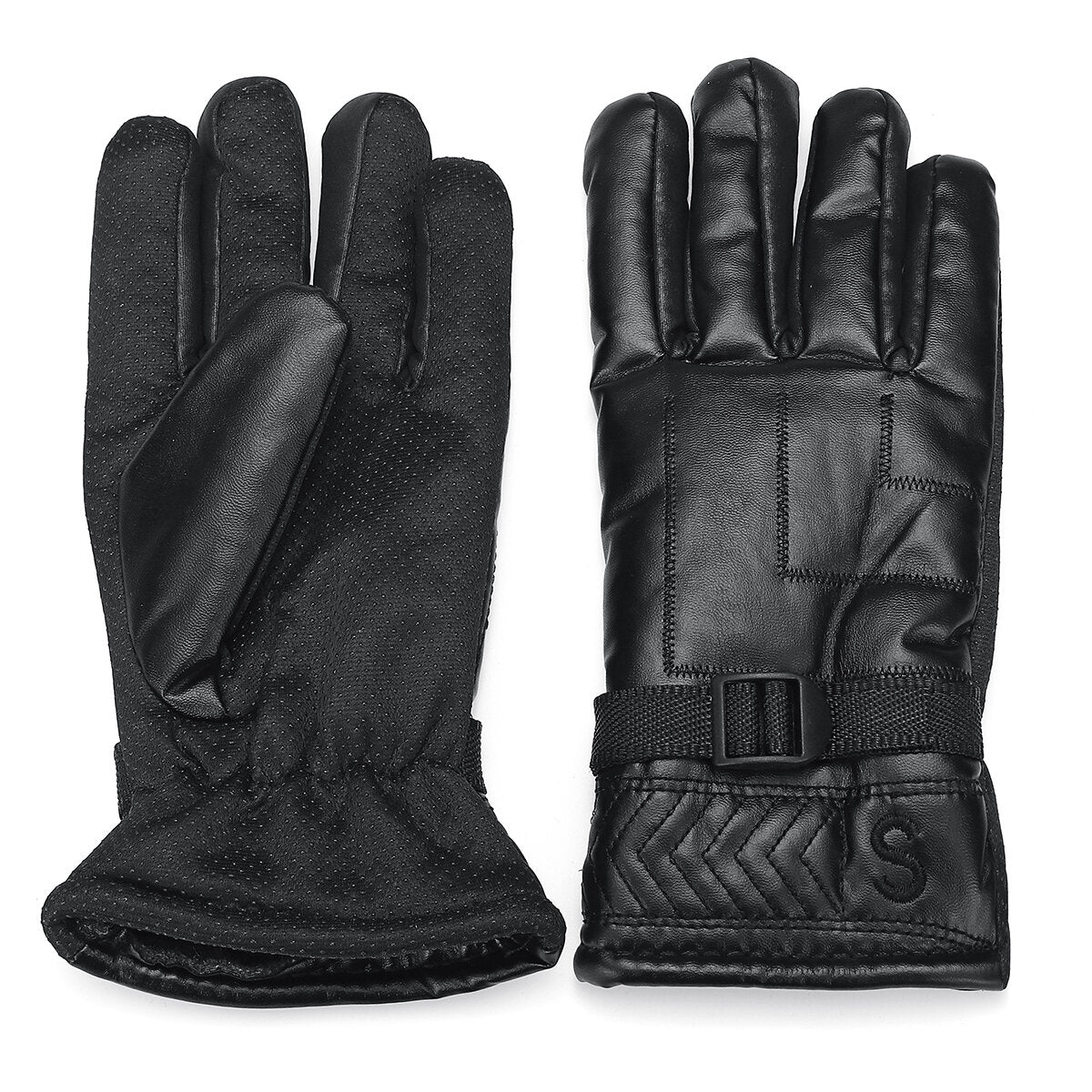 Windproof Leather Mittens: Warm, Fluffy, Cold-Resistant Motorcycle Gloves