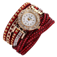 Luxury Nation Style  Crystal Gold Bracelet Watch Ladies Vintage Quartz Wirstwatches