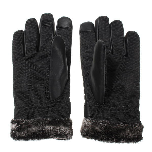 Black PU Gloves for Riding, Racing, Skiing, Fishing, Motorcycle & Mountain Biking - Thick & Durable