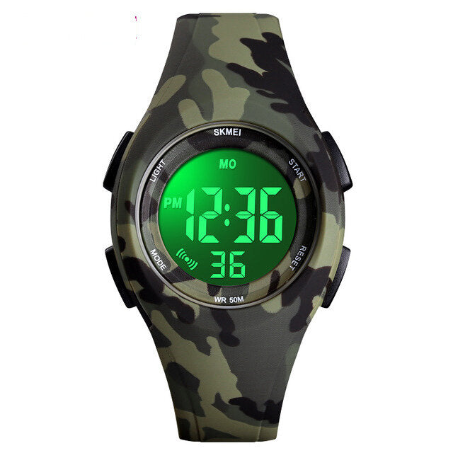 Luminous 50M Waterproof Alarm Chrono Calendar Stop Watch Children Digital Watch