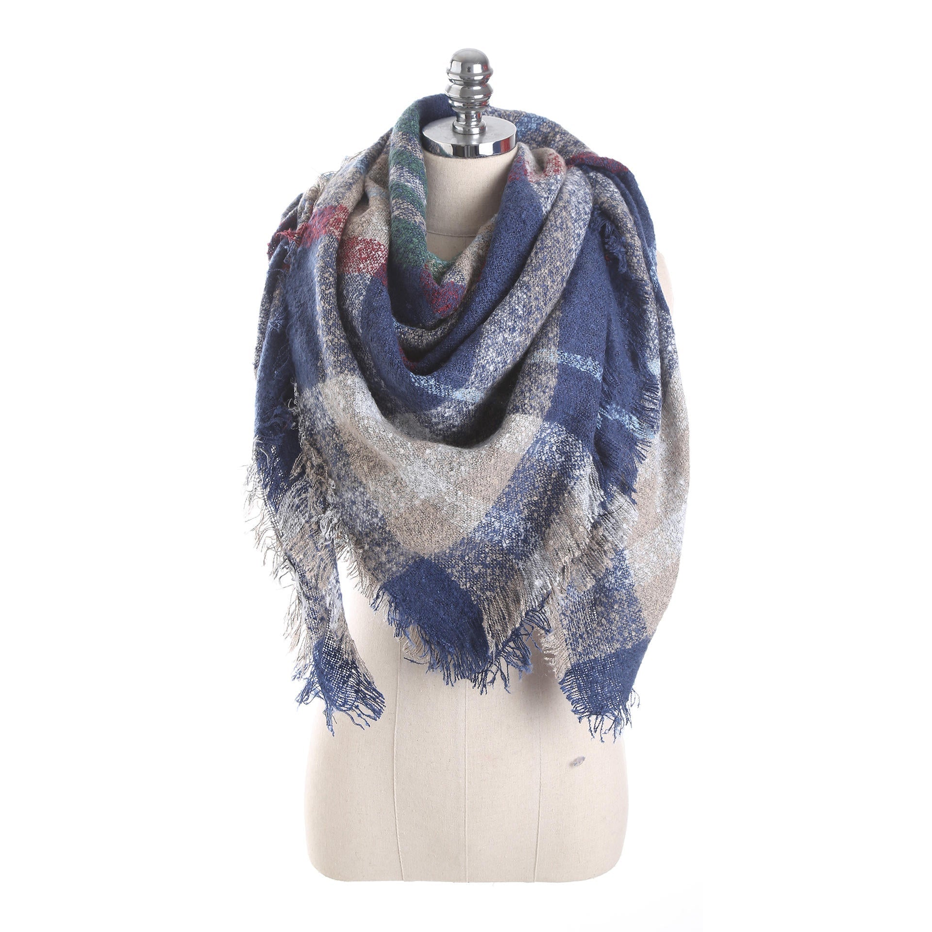 Women's Buttoned Crochet Lattice Scarf - Warm, Stylish Wrap