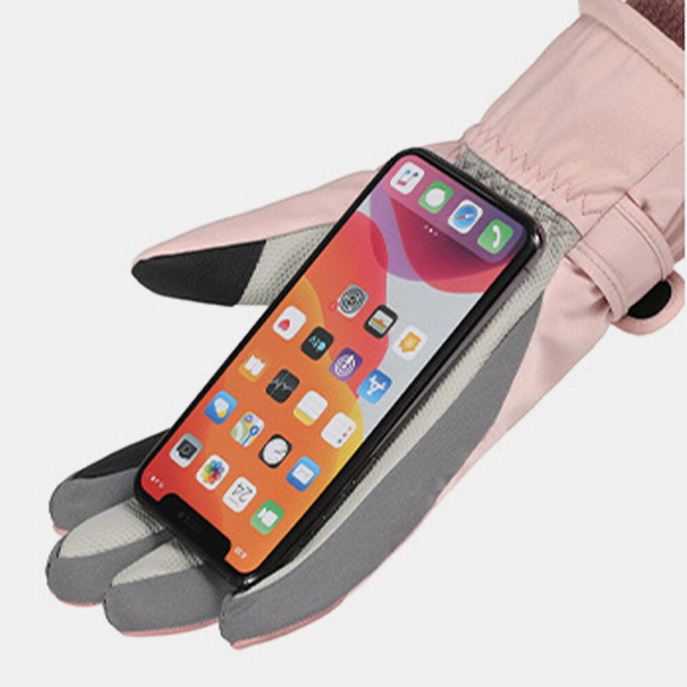 Women's Touchscreen Windproof Waterproof Skiing & Riding Full-Finger Warm Gloves