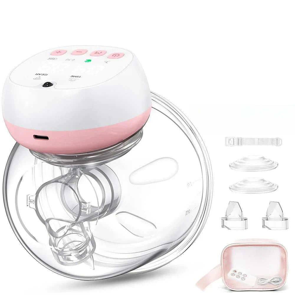 Silent Electric Wearable Breast Pump - 1200mAh USB Rechargeable, Painless Automatic Milk Extractor