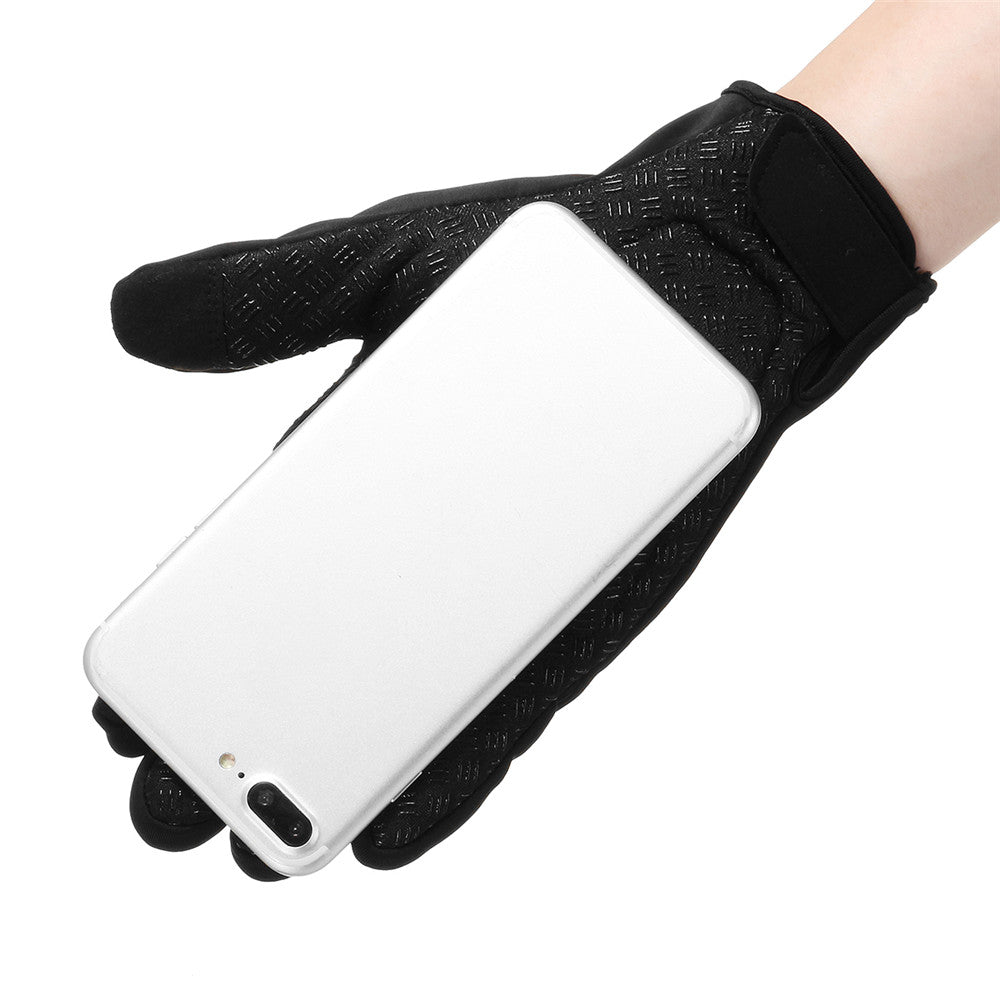 Waterproof Thermal Touchscreen Motorcycle Gloves - Fleece Lined, Full Finger Winter Warmth